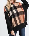 Hailey & Co Plaid Mock Neck Sweater In Multi In Multi