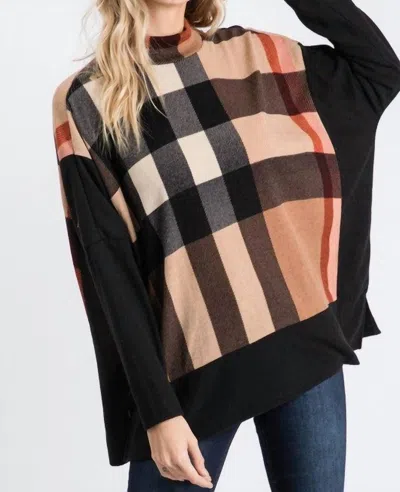 Hailey & Co Plaid Mock Neck Sweater In Multi
