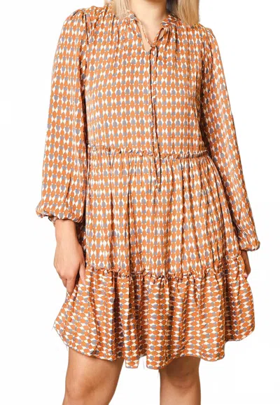 Hailey & Co Plus Size Baby Doll Dress In Marsala In Multi