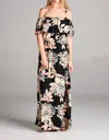 Hailey & Co Ruffle Neckline Floral Maxi Dress In Multi