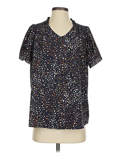 Pre-owned Hailey & Co Short Sleeve Blouse In Black