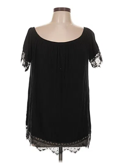 Pre-owned Hailey & Co Short Sleeve Blouse In Black
