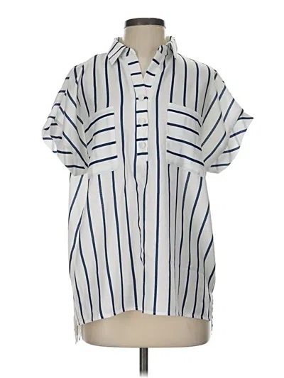 Pre-owned Hailey & Co Short Sleeve Blouse In Blue