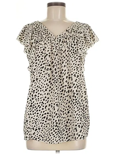 Pre-owned Hailey & Co Short Sleeve Blouse In Ivory