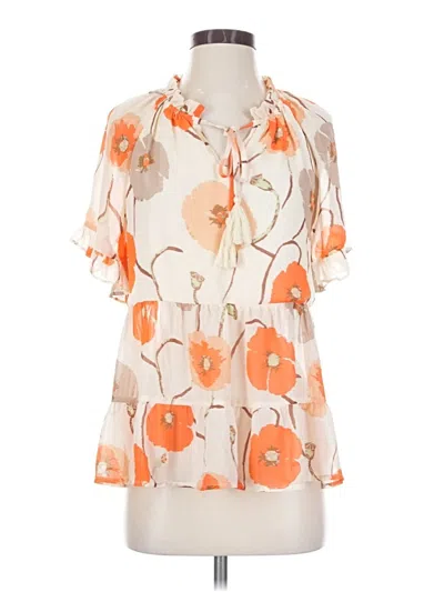 Pre-owned Hailey & Co Short Sleeve Blouse In Orange