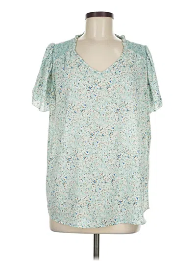 Pre-owned Hailey & Co Short Sleeve Blouse In Teal