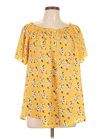 Pre-owned Hailey & Co Short Sleeve Blouse In Yellow