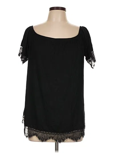 Pre-owned Hailey & Co Short Sleeve Top Black Off The Shoulder Neckline Tops