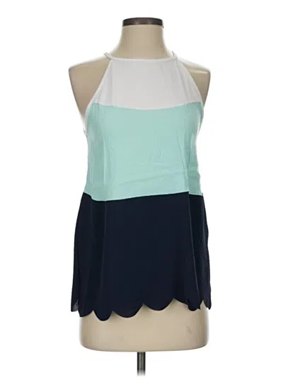 Pre-owned Hailey & Co Sleeveless Top Teal Halter Neckline Tops In Blue