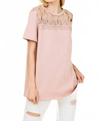 Hailey & Co Spicy Mauve Crochet Lace Top In Dusty Rose In Pink