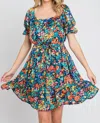 Hailey & Co Spring Secret Floral Dress In Navy In Multi