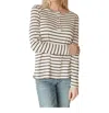 Hailey & Co Stripe Right Top In White And Black In Multi