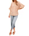 Hailey & Co Sunset Chaser Spotted Top In Taupe In Beige
