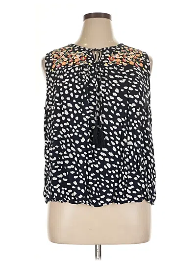 Pre-owned Hailey & Co Tank Top Black Tie Neck Tops