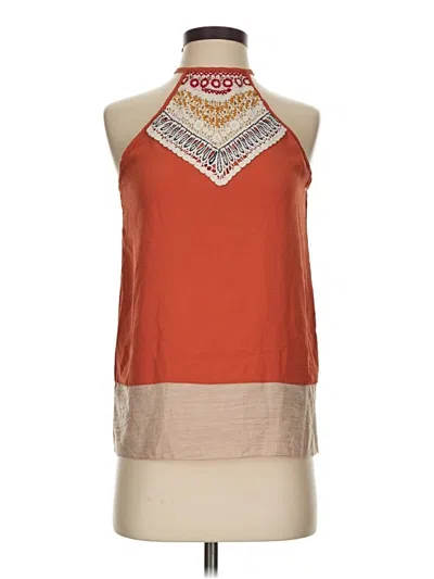 Pre-owned Hailey & Co Tank Top Orange Halter Neckline Tops
