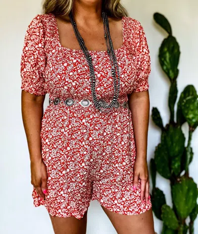 Hailey & Co The Austin Romper In Red In Multi