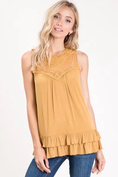 Hailey & Co Washed Vintage Top In Mustard In Yellow