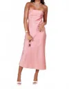 Hailey Apparel Strapless Midi Dress In Dusty Peach In Pink
