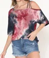 Hailey Apparel Tie Dye One Shoulder Tunic In Multi