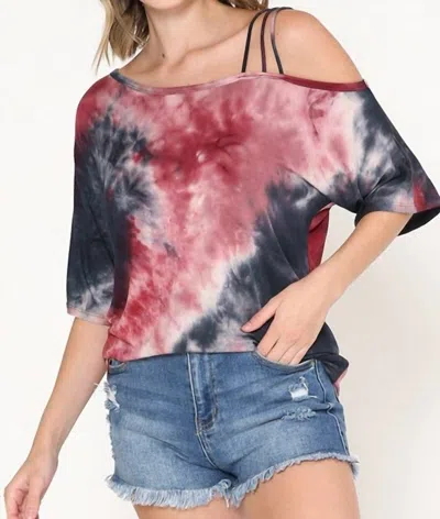 Hailey Apparel Tie Dye One Shoulder Tunic In Multi