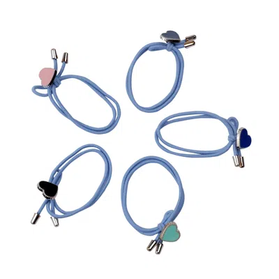 Hair Bling Hair Ties Light Blue Rope With Heart Shape