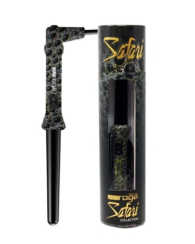 HAIR RAGE HAIR RAGE ANIMAL PRINT LIMITED SAFARI EDITION 1IN GRADUATED CLIPLESS CURLING IRON CONE WAND