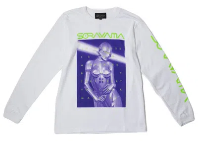 Pre-owned Hajime Sorayama Men's  X Medicom Toy Sexy Robot 01 Long Sleeve Tee Shirt In White