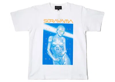 Pre-owned Hajime Sorayama Men's  X Medicom Toy Sexy Robot 01 Tee Shirt In White/blue