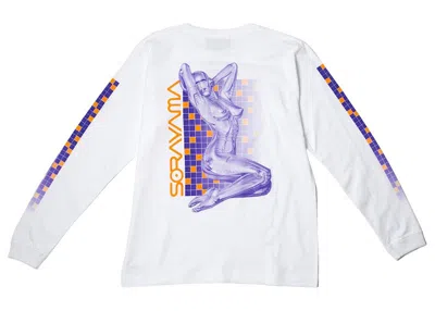 Pre-owned Hajime Sorayama Men's  X Medicom Toy Sexy Robot 02 Long Sleeve Tee Shirt In White/blue