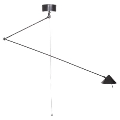 Pre-owned Hala Zeist Halogen Ceiling Lamp, Black Metal, 1980s Post-modern Design