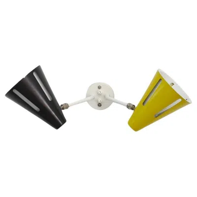 Pre-owned Hala Zeist 'sun Series' Black And Yellow Double Wall Lamp By H. Busquet