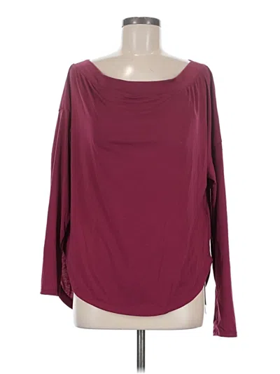 Pre-owned Halara 3/4 Sleeve T-shirt In Burgundy