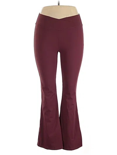 Pre-owned Halara Active Pants In Burgundy