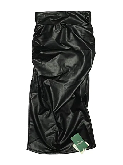 Pre-owned Halara Faux Leather Skirt In Black