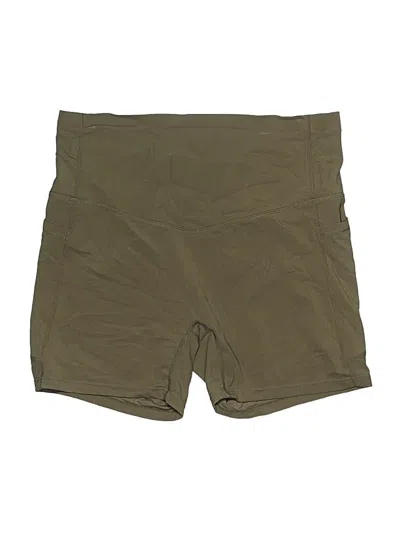 Pre-owned Halara Khaki Shorts In Green