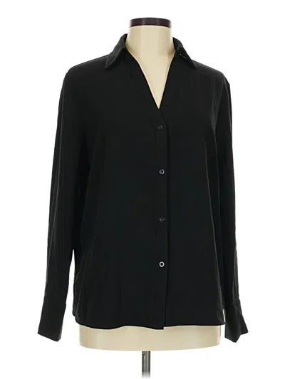 Pre-owned Halara Long Sleeve Blouse In Black