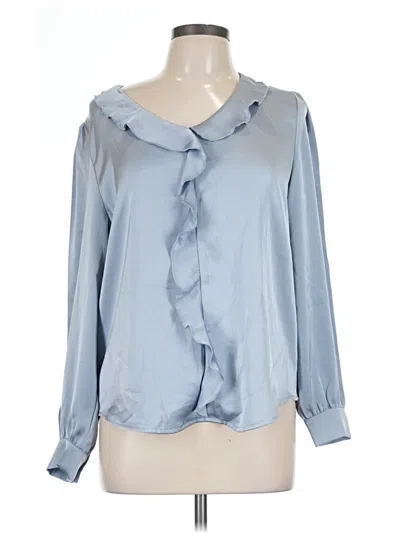 Pre-owned Halara Long Sleeve Blouse In Blue