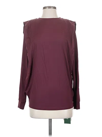 Pre-owned Halara Long Sleeve Blouse In Burgundy