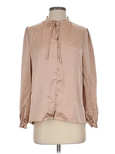 Pre-owned Halara Long Sleeve Blouse In Tan