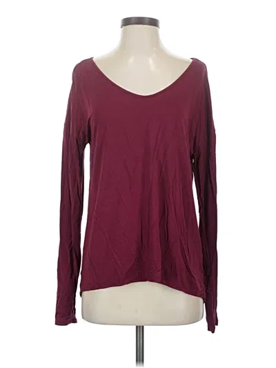 Pre-owned Halara Long Sleeve T-shirt In Burgundy