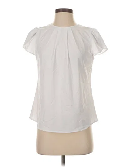 Pre-owned Halara Short Sleeve Blouse In White