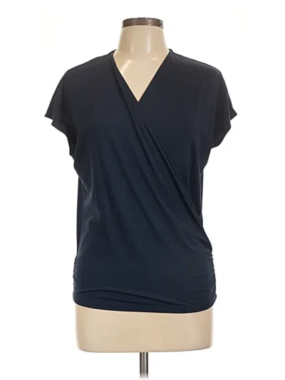 Pre-owned Halara Short Sleeve Top Blue Cowl Neck Tops