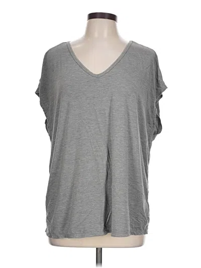 Pre-owned Halara Short Sleeve Top Gray V-neck Tops