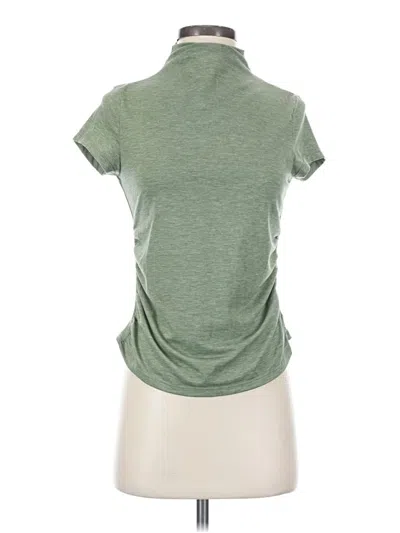 Pre-owned Halara Short Sleeve Turtleneck In Green