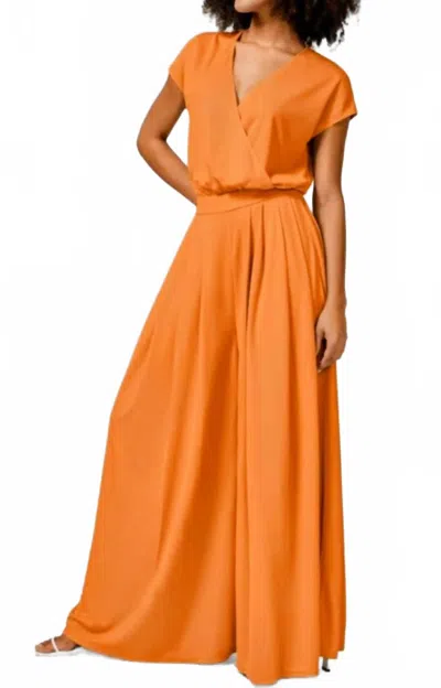 Halara Short Sleeve Wide Leg Jumpsuit In Orange