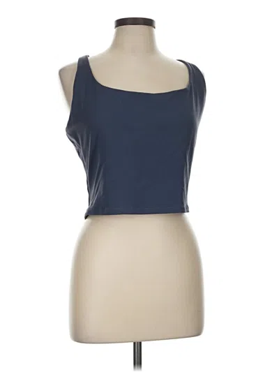 Pre-owned Halara Sleeveless Top Blue One Shoulder Neckline Tops