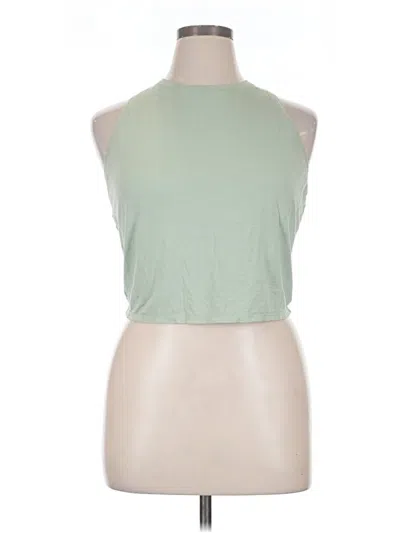 Pre-owned Halara Sleeveless Top Green Halter Neckline Tops