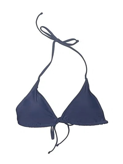 Pre-owned Halara Swimsuit Top Blue Solid Pattern Swimwear