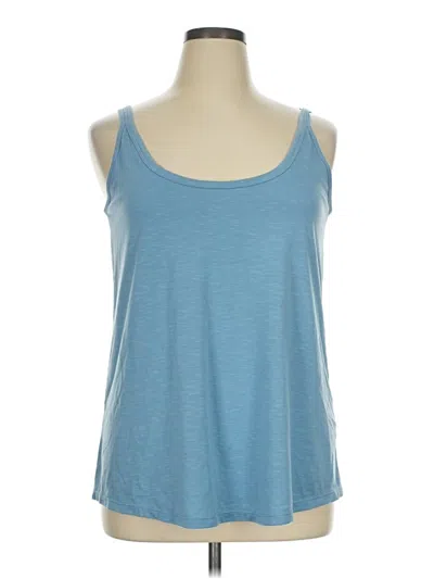 Pre-owned Halara Tank Top Blue Cold Shoulder Neckline Tops
