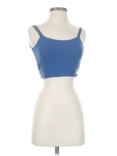 Pre-owned Halara Tank Top Blue Strapless Neckline Tops